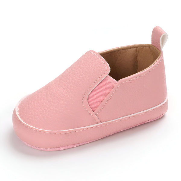 Chaussure de bébé rose type mocassin, en cuir souple, avec élastique sur le côté pour un enfilage facile. Idéale pour les premiers pas de bébé., 45286821560501,45286821593269,45286821626037,45286821658805,45286821691573,45286821724341,45286821757109,45286821789877,45286821822645,45286821855413,45286821888181,45286821920949,45286821953717,45286821986485,45286822019253,45286822052021,45286822084789,45286822117557