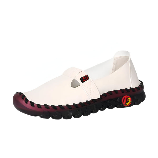 Mocassin blanc pour femme avec semelle épaisse noire et bordeaux, orné d'un motif rouge. Chaussure confortable et élégante pour le quotidien., 45286743376053,45286743408821,45286743441589,45286743474357,45286743507125,45286743539893,45286743572661,45286743605429,45286743638197,45286743670965,45286743703733,45286743736501,45286743769269,45286743802037,45286743834805,45286743867573,45286743900341,45286743933109,45286743965877,45286743998645,45286744031413,45286744064181,45286744096949,45286744129717