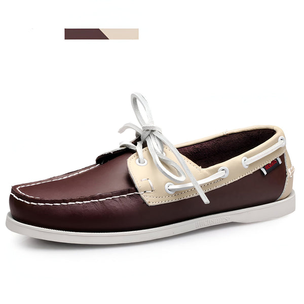 Mocassin bateau bicolore marron et beige avec lacets blancs, semelle blanche, style classique et décontracté, marque Sebago visible., 45287041990837,45287042023605,45287042056373,45287042089141,45287042121909,45287042154677,45287042187445,45287042220213,45287042252981,45287042285749,45287042318517,45287042351285,45287042384053,45287042416821,45287042449589,45287042482357,45287042515125,45287042547893,45287042580661,45287042613429,45287042646197,45287042678965,45287042711733,45287042744501,45287042777269