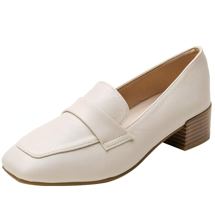 Mocassin en cuir blanc cassé avec talon bloc en bois. Chaussure élégante et confortable. Idéale pour un look décontracté chic. Style classique revisité., 45286903906485,45286903939253,45286903972021,45286904004789,45286904037557,45286904070325,45286904103093,45286904135861,45286904168629,45286904201397,45286904234165,45286904266933,45286904299701,45286904332469,45286904365237,45286904398005,45286904430773,45286904463541,45286904496309,45286904529077,45286904561845