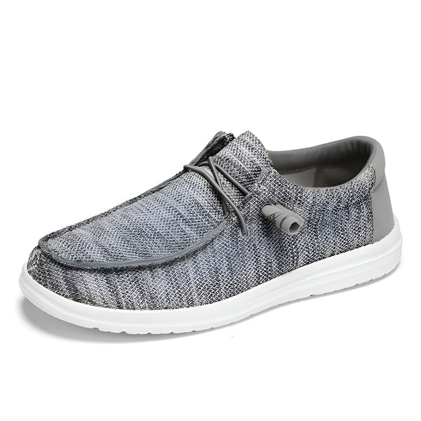 Mocassin décontracté gris pour hommes, dessus en tissu texturé, semelle blanche épaisse, lacets élastiques gris pour un look décontracté et confortable. Chaussure tendance et légère pour le quotidien., 45286668370101,45286668402869,45286668435637,45286668468405,45286668501173,45286668533941,45286668566709,45286668599477,45286668632245,45286668665013,45286668697781,45286668730549,45286668763317,45286668796085,45286668828853,45286668861621,45286668894389,45286668927157,45286668959925,45286668992693