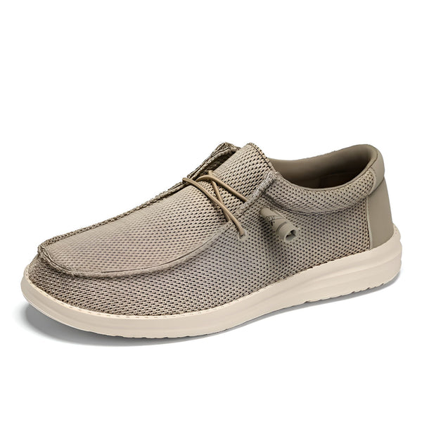 Chaussure décontractée beige en maille avec lacets élastiques. Mocassin confortable pour hommes, style décontracté et élégant. Idéal pour un look estival., 45286668370101,45286668402869,45286668435637,45286668468405,45286668501173,45286668533941,45286668566709,45286668599477,45286668632245,45286668665013,45286668697781,45286668730549,45286668763317,45286668796085,45286668828853,45286668861621,45286668894389,45286668927157,45286668959925,45286668992693,45286669025461,45286669058229,45286669090997,4