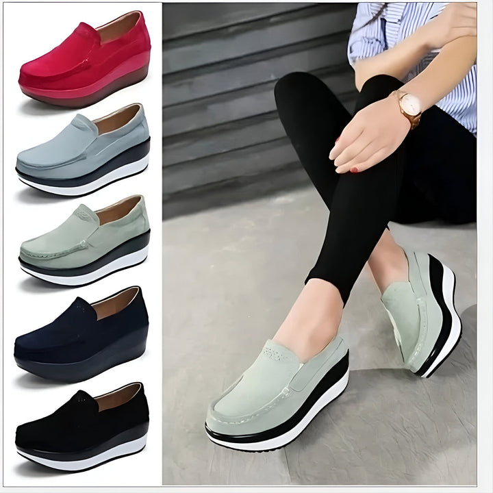 Chaussures compensées pour femmes. Collection de mocassins à semelles épaisses et confortables. Différentes couleurs disponibles : rouge, gris, vert, marine et noir. Mode décontractée., 45286894141621,45286894174389,45286894207157,45286894239925,45286894272693,45286894305461,45286894338229,45286894370997,45286894403765,45286894436533,45286894469301,45286894502069,45286894534837,45286894567605,45286894600373,45286894633141,45286894665909,45286894698677,45286894731445,45286894764213,45286894796981,452