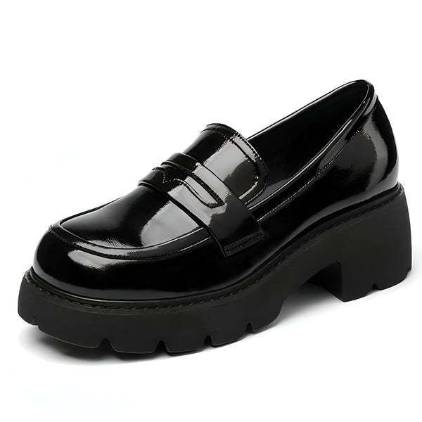 Mocassin noir verni avec semelle plateforme épaisse. Chaussure élégante et moderne. Idéal pour un look tendance., 45286916948149,45286916980917,45286917013685,45286917046453,45286917079221,45286917111989,45286917144757,45286917177525,45286917210293,45286917243061,45286917275829,45286917308597,45286917341365,45286917374133,45286917406901,45286917439669,45286917472437,45286917505205,45286917537973,45286917570741,45286917603509,45286917636277,45286917669045,45286917701813,45286917734581,45286917767349,45