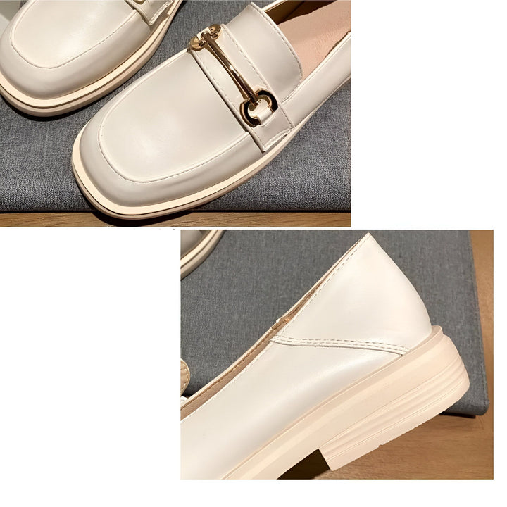 Mocassins en cuir blanc cassé avec boucle dorée. Chaussures élégantes à semelle épaisse. Mode automne et hiver., 45286721323189,45286721355957,45286721388725,45286721421493,45286721454261,45286721487029,45286721519797,45286721552565,45286721585333,45286721618101,45286721650869,45286721683637,45286721716405,45286721749173,45286721781941,45286721814709,45286721847477,45286721880245,45286721913013,45286721945781,45286721978549,45286722011317,45286722044085,45286722076853,45286722109621,45286722142389,4