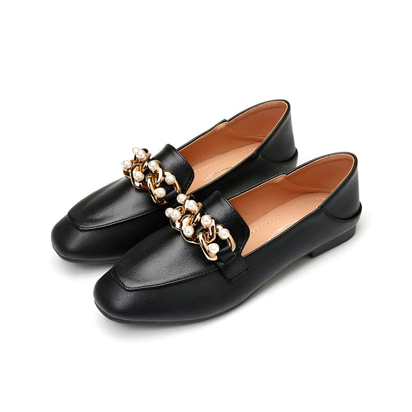 Mocassins noirs pour femmes avec chaîne dorée et décorations de perles. Chaussures plates élégantes et confortables. Idéales pour un look chic et décontracté. Mode féminine, chaussures tendance., 45286862880949,45286862913717,45286862946485,45286862979253,45286863012021,45286863044789,45286863077557,45286863110325,45286863143093,45286863175861,45286863208629,45286863241397,45286863274165,45286863306933,45286863339701,45286863372469,45286863405237,45286863438005