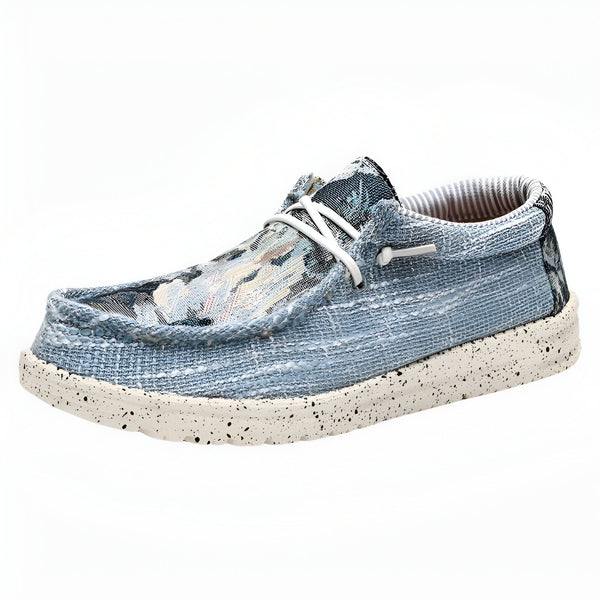 Mocassin décontracté bleu avec motif floral et lacets blancs. Semelle mouchetée. Chaussure confortable et élégante pour femmes., 45286666371253,45286666404021,45286666436789,45286666469557,45286666502325,45286666535093,45286666567861,45286666600629,45286666633397,45286666666165,45286666698933,45286666731701,45286666764469,45286666797237,45286666830005,45286666862773,45286666895541,45286666928309,45286666961077,45286666993845,45286667026613,45286667059381,45286667092149,45286667124917,45286667157685,4