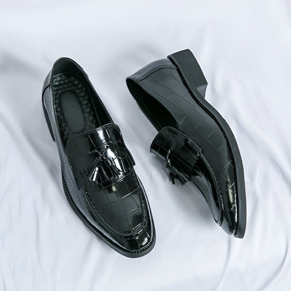Mocassins en cuir noir brillant avec glands, sur fond blanc. Chaussures élégantes pour hommes., 45286642286773,45286642319541,45286642352309,45286642385077,45286642417845,45286642450613,45286642483381,45286642516149,45286642548917,45286642581685,45286642614453,45286642647221,45286642679989,45286642712757,45286642745525,45286642778293,45286642811061,45286642843829,45286642876597,45286642909365,45286642942133,45286642974901,45286643007669,45286643040437,45286643073205,45286643105973,45286643138741
