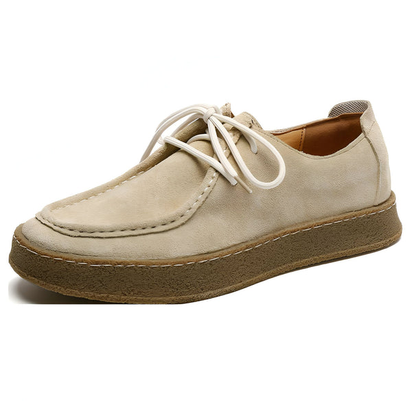Mocassin beige pour femme avec lacets blancs et semelle épaisse. Chaussure décontractée en daim, parfaite pour le quotidien., 45286978191541,45286978224309,45286978257077,45286978289845,45286978322613,45286978355381,45286978388149,45286978420917,45286978453685,45286978486453,45286978519221,45286978551989,45286978584757,45286978617525,45286978650293,45286978683061,45286978715829,45286978748597,45286978781365,45286978814133,45286978846901