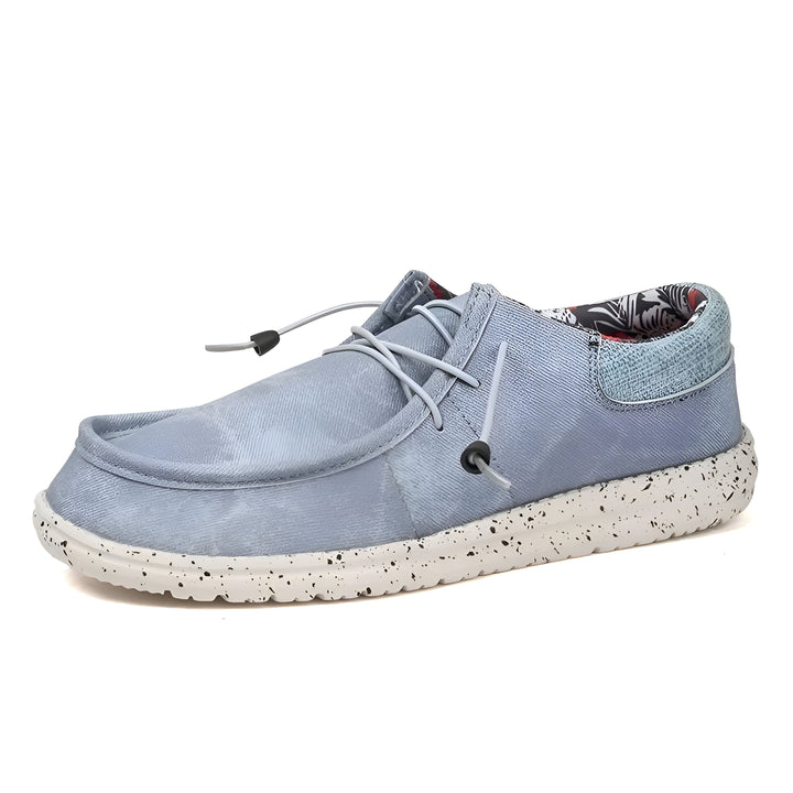 Mocassin bleu décontracté pour hommes, dessus en tissu, lacets élastiques, semelle blanche tachetée, motif floral à l'intérieur. Chaussure confortable et tendance., 45286671614133,45286671646901,45286671679669,45286671712437,45286671745205,45286671777973,45286671810741,45286671843509,45286671876277,45286671909045,45286671941813,45286671974581,45286672007349,45286672040117,45286672072885,45286672105653,45286672138421,45286672171189,45286672203957,45286672236725,45286672269493,45286672302261,452866723