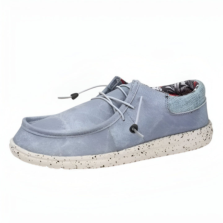 Chaussure décontractée bleu clair avec lacets élastiques et semelle tachetée. L'intérieur est orné d'un motif floral., 45286671614133,45286671646901,45286671679669,45286671712437,45286671745205,45286671777973,45286671810741,45286671843509,45286671876277,45286671909045,45286671941813,45286671974581,45286672007349,45286672040117,45286672072885,45286672105653,45286672138421,45286672171189,45286672203957,45286672236725,45286672269493,45286672302261,45286672335029,45286672367797,45286672400565,4528667243