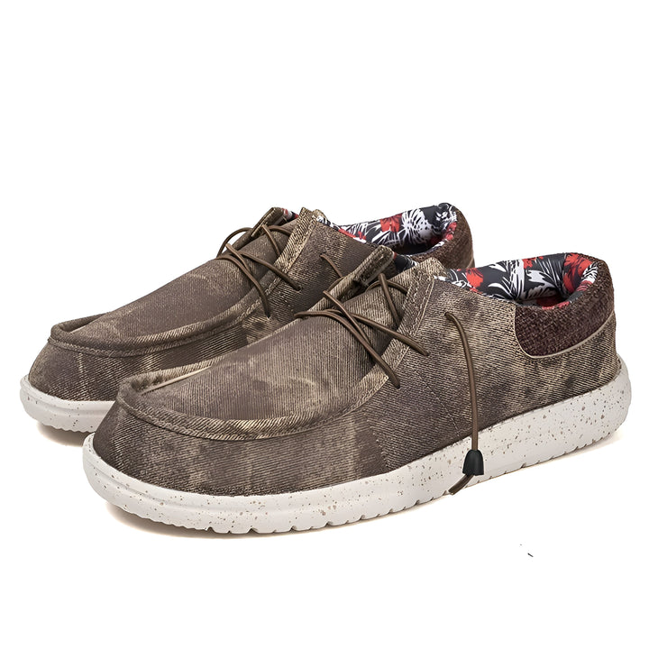 Chaussures décontractées marron à lacets élastiques pour hommes, doublure à motifs floraux et semelle blanche mouchetée., 45286671614133,45286671646901,45286671679669,45286671712437,45286671745205,45286671777973,45286671810741,45286671843509,45286671876277,45286671909045,45286671941813,45286671974581,45286672007349,45286672040117,45286672072885,45286672105653,45286672138421,45286672171189,45286672203957,45286672236725,45286672269493,45286672302261,45286672335029,45286672367797,45286672400565,4528667