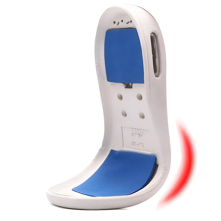 Semelle orthopédique blanche avec coussinets bleus, vue de côté. Conçue pour le confort et le soutien du pied. Idéale pour chaussures de sport ou de ville, elle aide à l'absorption des chocs., 45286748094645,45286748127413,45286748160181,45286748192949,45286748225717,45286748258485,45286748291253,45286748324021,45286748356789,45286748389557,45286748422325,45286748455093,45286748487861,45286748520629,45286748553397,45286748586165,45286748618933,45286748651701,45286748684469,45286748717237,45286748750