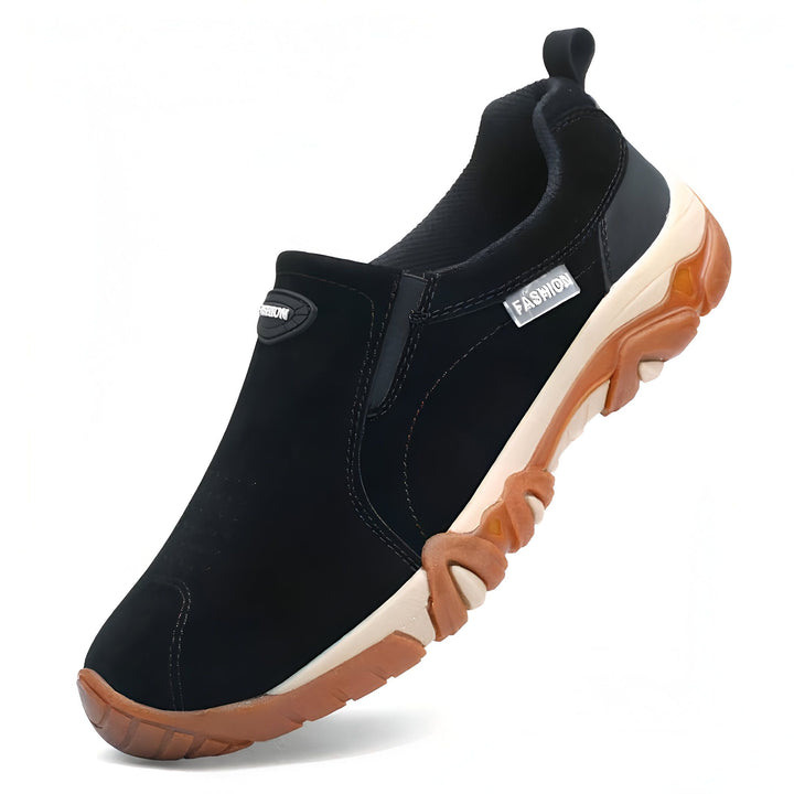 Chaussure décontractée noire pour homme, style mocassin sans lacets, avec semelle épaisse marron et beige, idéale pour le quotidien ou les activités de plein air. Étiquette "Fashion"., 45286926975157,45286927007925,45286927040693,45286927073461,45286927106229,45286927138997,45286927171765,45286927204533,45286927237301,45286927270069,45286927302837,45286927335605,45286927368373,45286927401141,45286927433909,45286927466677,45286927499445,45286927532213,45286927564981,45286927597749,45286927630517,4528