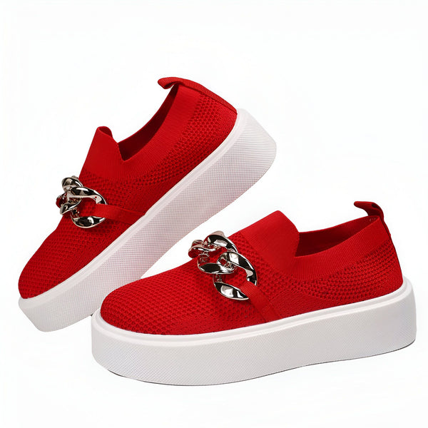 Chaussures rouges en maille avec semelles compensées blanches et chaînes décoratives argentées. Baskets tendance pour femmes, parfaites pour un look décontracté et stylé., 45286881886389,45286881919157,45286881951925,45286881984693,45286882017461,45286882050229,45286882082997,45286882115765,45286882148533,45286882181301,45286882214069,45286882246837,45286882279605,45286882312373,45286882345141,45286882377909,45286882410677,45286882443445,45286882476213,45286882508981,45286882541749,45286882574517,4