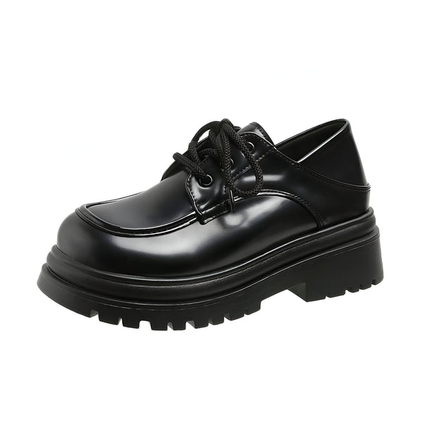 Chaussure noire à lacets avec semelle compensée. Style élégant et moderne. Idéale pour un look tendance et confortable., 45286834995381,45286835028149,45286835060917,45286835093685,45286835126453,45286835159221,45286835191989,45286835224757,45286835257525,45286835290293,45286835323061,45286835355829
