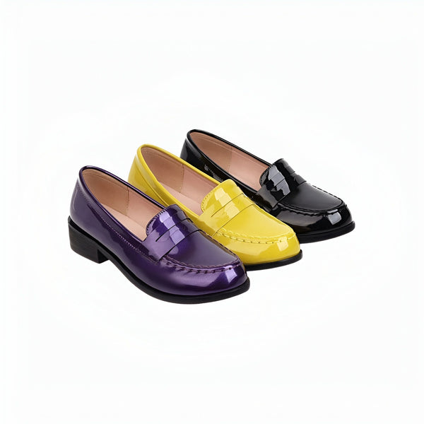 Trois mocassins vernis en violet, jaune et noir. Chaussures élégantes pour femmes. Mode et style., 45286636781749,45286636814517,45286636847285,45286636880053,45286636912821,45286636945589,45286636978357,45286637011125,45286637043893,45286637076661,45286637109429,45286637142197,45286637174965,45286637207733,45286637240501,45286637273269,45286637306037,45286637338805,45286637371573,45286637404341,45286637437109,45286637469877,45286637502645,45286637535413